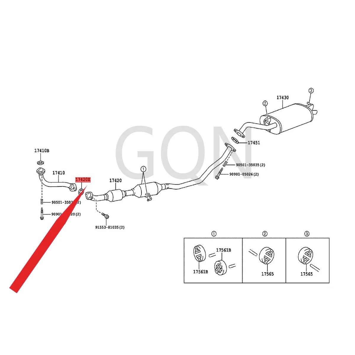 

Central exhaust pipe gasket 2005-Toy ota VIT ZRA CTI SSI ENT ACO ROL LAA XIO Exhaust pipe interface gasket Exhaust pipe gasket