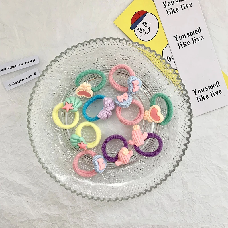 

Набор детских аксессуаров для волос QCOOLJLY, однотонная резинка для волос, эластичное полотенце, резинка для волос, милый хвост, резинка для во...