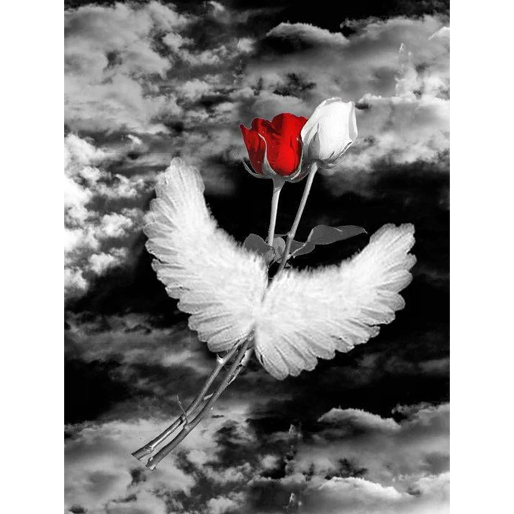 

Full 5D Diy Square Daimond Painting Angel Flowers 3D Diamond Painting Full Round Rhinestones Diamant Painting Embroidery Decor