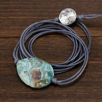 fashion retro blue ocean stone bracelet beads natural stone woven pure hand bracelet lovers gift womens bracelet mens bracelet