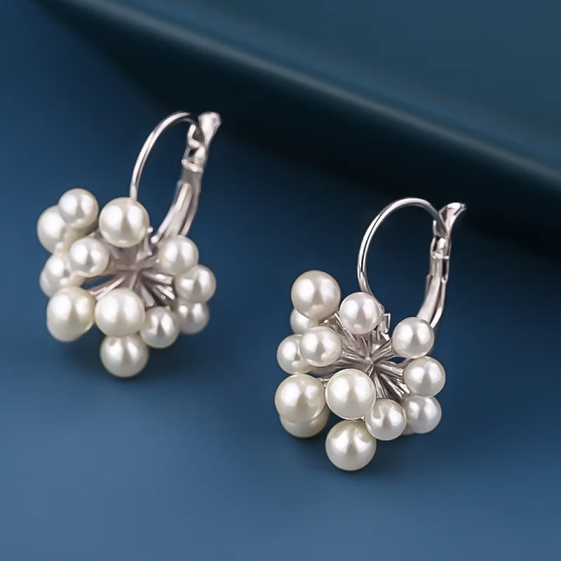 

Minar Korean Fashion Gold Silver Color Pearl Hoop Earings for Women Unique Design Hollow Out Earings Wedding Jewelry Gifts