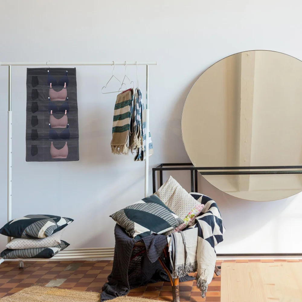 

2pcs Wardrobe Hanging Bag Clothing Storage Bag Hanging Sock Storage Bag