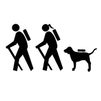 168m fashion couple hiking dog backpack camping family car sticker vinyl decal s9 0320