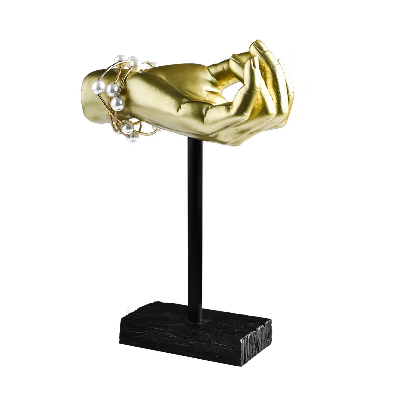 

Simple Golden Palm Jewelry Holder Luxury TV Cabinet Wine Cabinet Living Room Decoration Palm Model Ornaments Sundries Rack