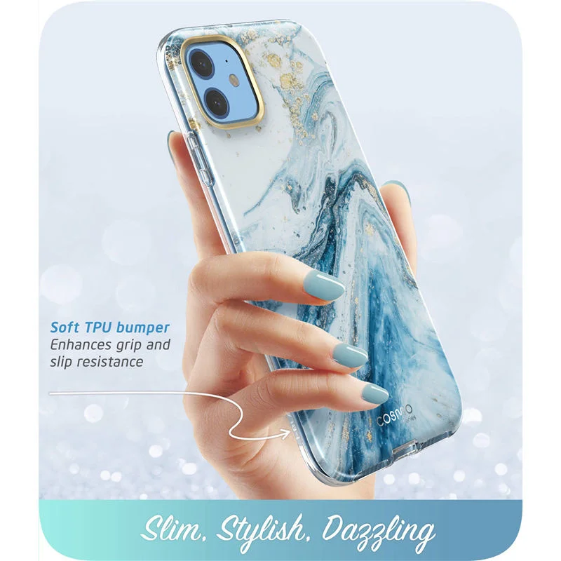 

i-Blason For iPhone 11 Case 6.1 inch (2019 Release) Cosmo Full-Body Glitter Marble Bumper Cover with Built-in Screen Protector