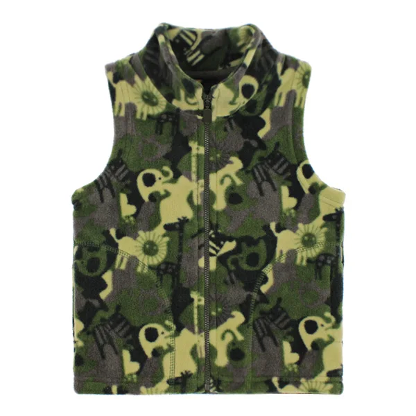 Elephant camouflage SVELTE/детский Камуфляжный флисовый жилет для мальчиков; шерстяной флисовый жилет с Аргайлом; одежда для весны, осени и зимы - Цвет: Elephant camouflage