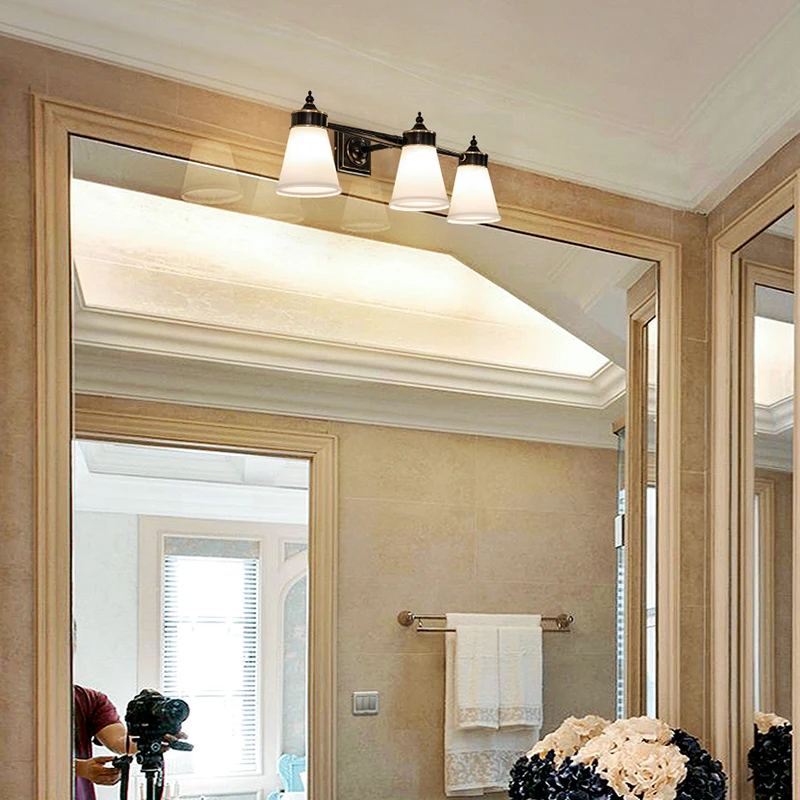 Европейская медная настенная лампа FKL зеркальная фара светодиодная