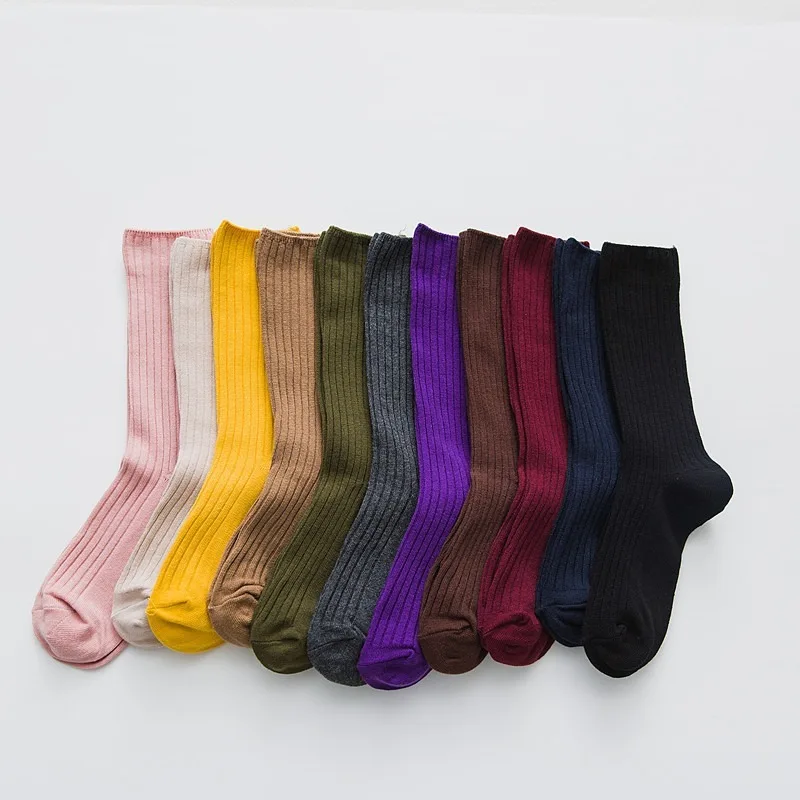 

Japanese Harajuku RetroHigh Women Cotton Loose Socks School Girls Korean Style Knitting Solid Color Long Black Pink Designer