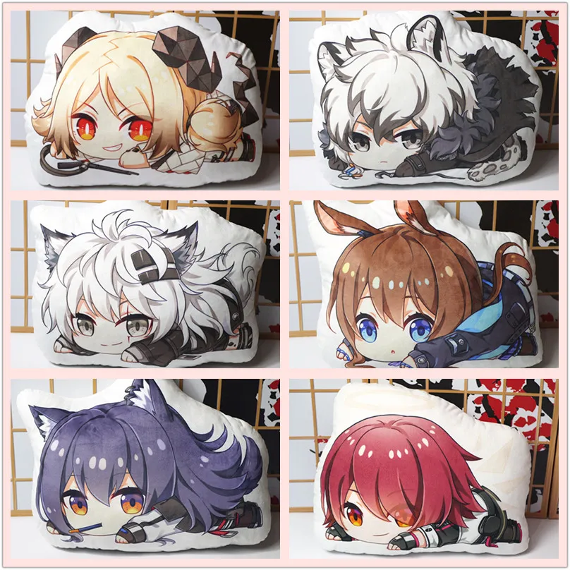 

Game Arknights pillow toy Texas Exusiai Lappland SilverAsh Ifrit Doctor stuffed plush doll double sided case 45cm for gift