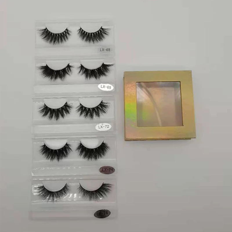 

5 Pairs Set 3D Handmade Mink Eyelash with 1 Piece Lash Packing Box