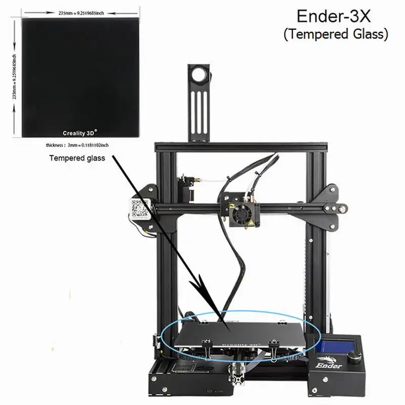 Creality 3D принтер Ender-3/3 PRO/3X с 3 насадками/2PLA/силиконовый стабильный прозрачный блок