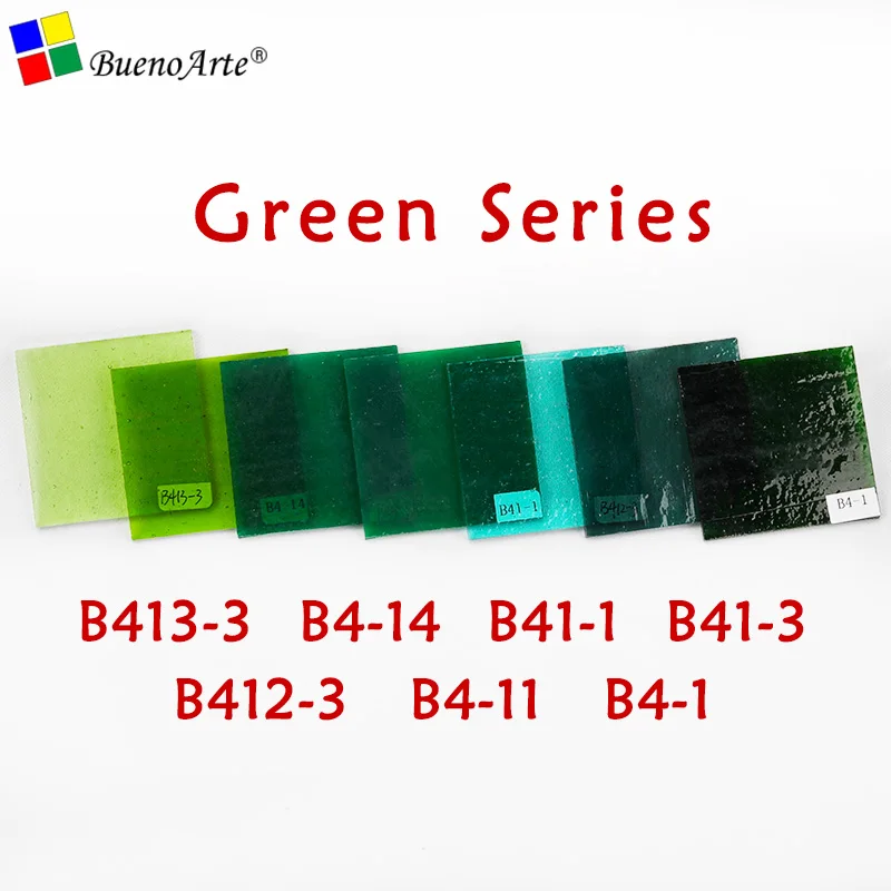 Green Series COE 85 плавкая стеклянная упаковка Fusing стекло разные прозрачные цвета кустарное производство - Цвет: Green Series