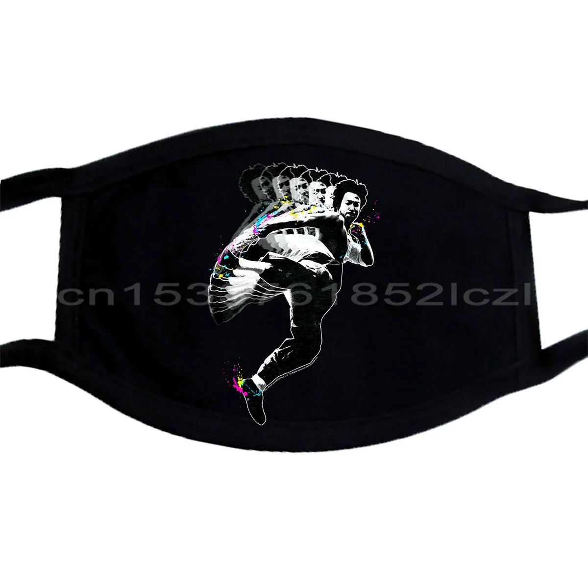 Мужские маски с коротким рукавом Брюса Ли черные лиловые Стильные повседневные