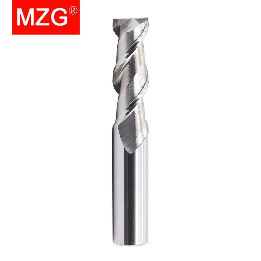 MZG 2 Flute Cutting HRC55 3mm 5mm 6mm Aluminium Copper Processing CNC Router Tungsten Steel Sprial Bit Milling Cutter End Mill