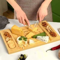 1pcs unique bamboo cheese board wood serving charcuterie board kitchen serving tray for wine crackers brie meat dinner plate