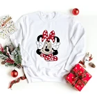 Милые толстовки Минни Маус для девочек милые топы мультяшный Графический Забавный мультяшный Harajuku диснеевские толстовки унисекс модная одежда для детей