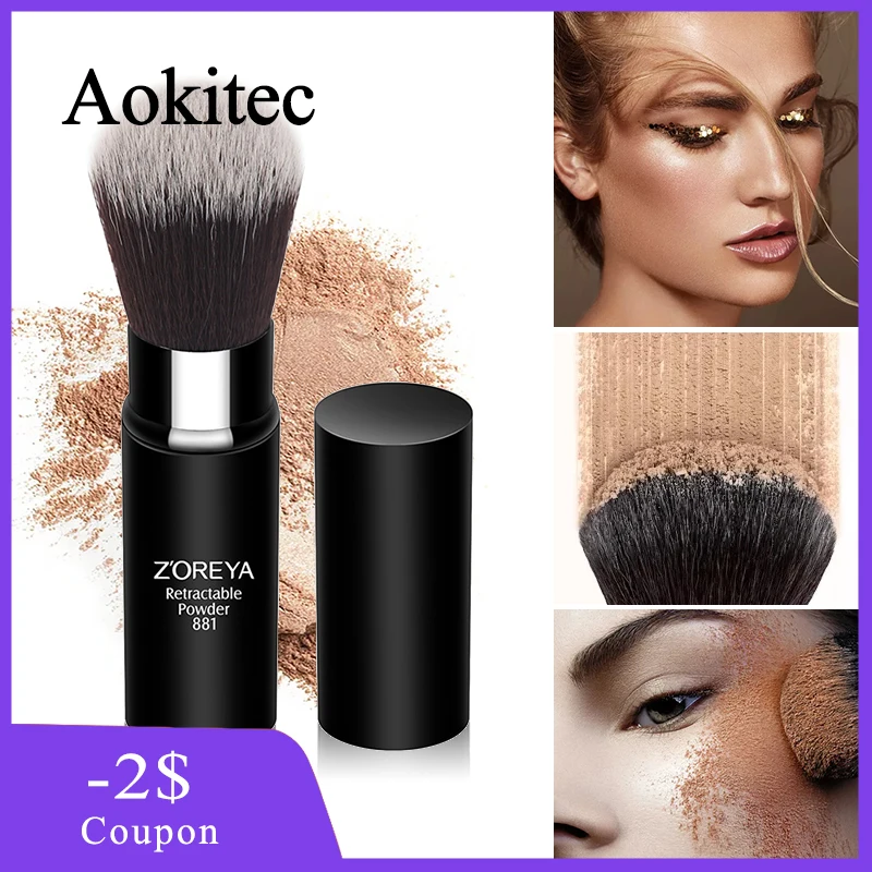 Aokitec 1 шт. Профессиональная Кисть для макияжа из искусственного волокна Черная
