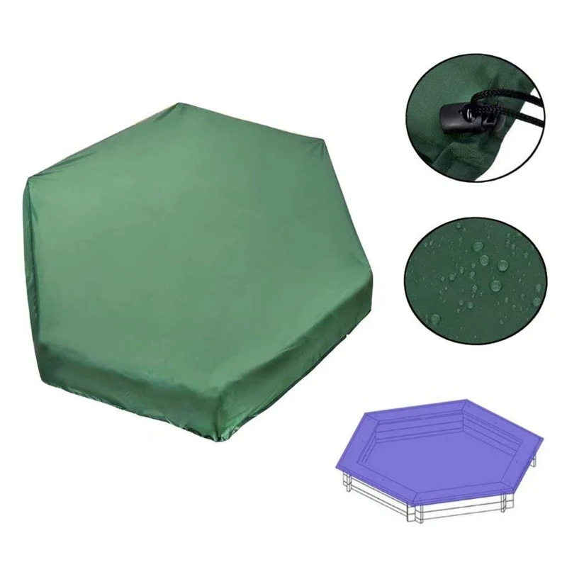 

Шестигранные песочницы с кулиской, ткань Оксфорд водонепроницаемая защита от пыли песочница крышка для дома сада на открытом воздухе
