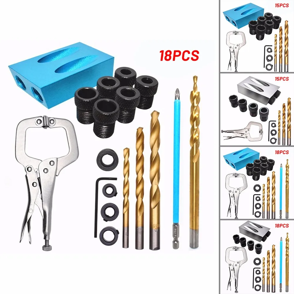 

Pro Pocket Hole Jig Kit 850 Easy Tool System Woodworking Screw Drill Heavy Duty Pocket Hole Tool With Wood Drill
