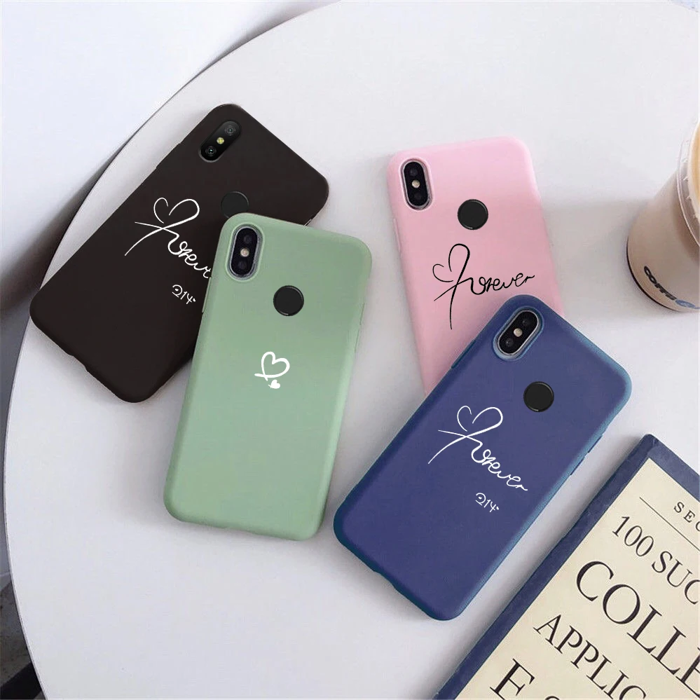 Чехол с сердечком для Xiaomi Redmi Note 7 8T 8 9 Pro 9S 7A 9A 8A 6A 6 5 Plus 5A S2 Mi 10 lite простая мягкая