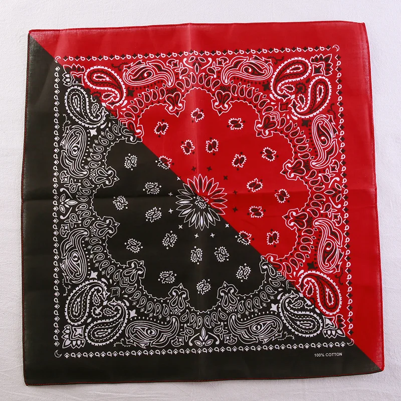Шарф-Бандана черно-белого цвета банданы с узором &quotогурцы&quot для уличного танца