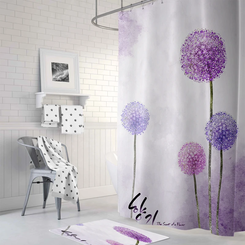 

Modern Girly Shower Curtain Nordic Art Elegant Kids Waterproof Shower Curtain Accessories Salle De Bain Bathroom Products DF50YL