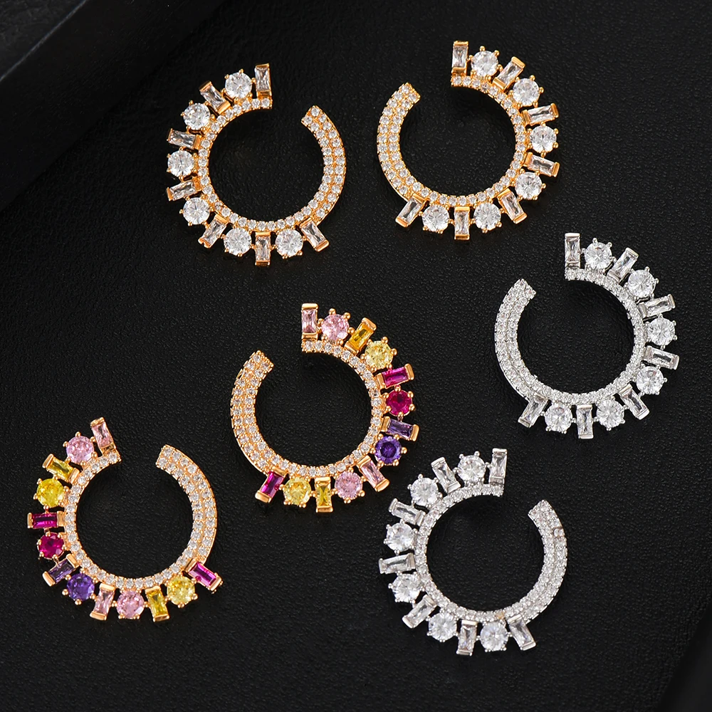 GODKI Danity Stud Earring For Women Wedding Fashion Flow Cubic Zirconia Brincos boucle d'oreille 2020 Trendy Bohemia Jewelry HOT |