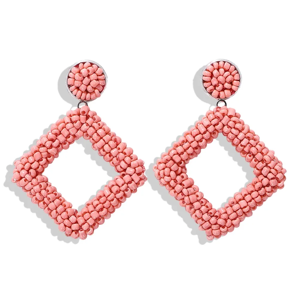 Miwens, новинка, Bauble Bar, синие Квадратные бусины, свисающие, модные женские серьги, кисточка, овальная рафия, массивные серьги-подвески ювелирные изделия