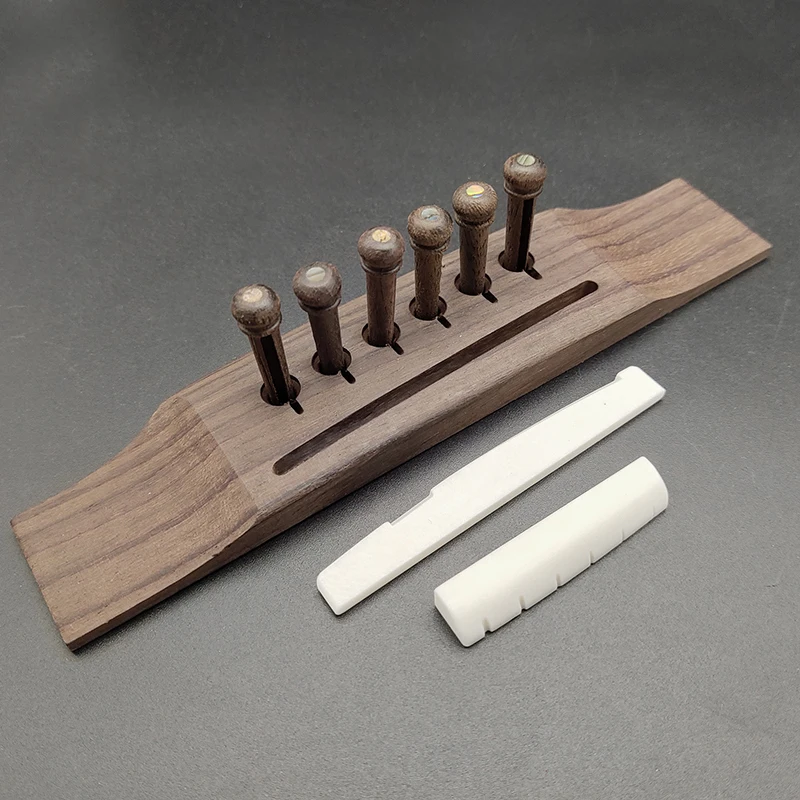 Rosewood Kit Комплект акустической гитары палисандр гитарный мост 6 шт. чистая кость/черное дерево/розовое дерево/Cocobolo Мост Pin набор костного моста Гайка Седло - Цвет: Rosewood Kit