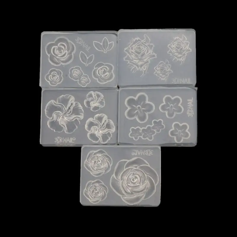 

5Pcs Rose Flower Chrysanthemum Small Flower Candy Silicone Molds Set for Chocolate Fondant Polymer Clay Soap Resin Craft