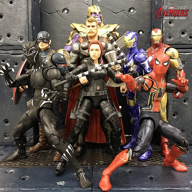 

Hasbro Action Figure Marvel Legends The Avengers 4 Armor Thanos Iron Man Steve Rogers Spider-man 6-inch Movable Model