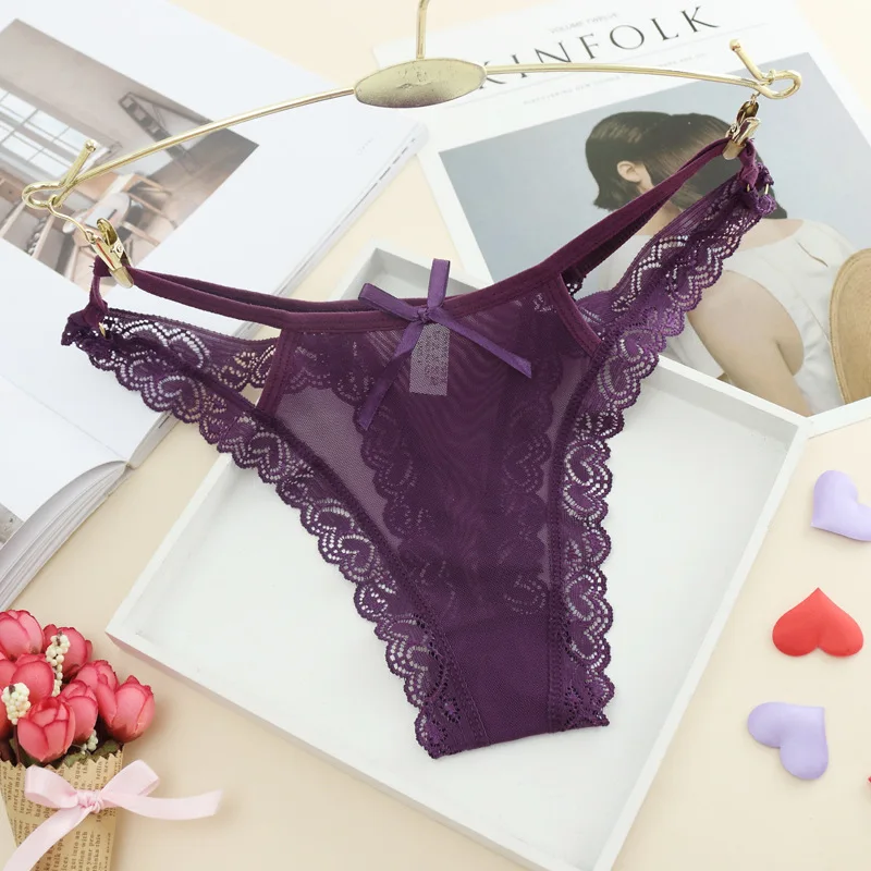 Новые прозрачные женские стринги с низкой талией сексуальные трусики кружевное