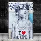 Граффити I Love Life Boy Street, Художественная печать на холсте, абстрактная Настенная картина, современный постер для украшения гостиной и дома