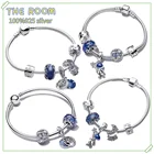 Женский браслет со звездами Пандора, браслет из серебра 2021 пробы с цепочкой со звездами, 100%