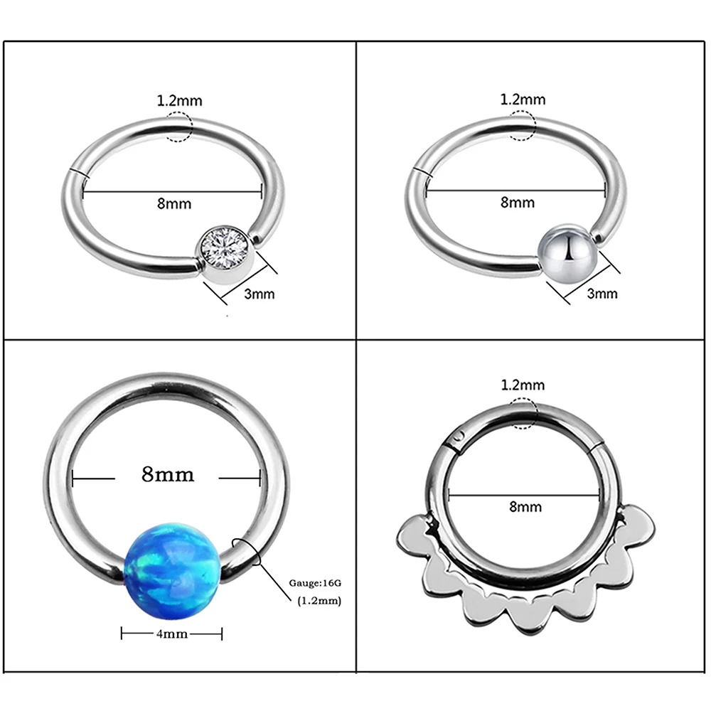 Кольца для сосков из нержавеющей стали мужчин и женщин украшения пирсинга носа