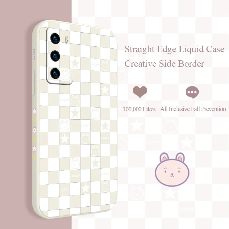 

Star Lattice Liquid Silicone Phone Case For Huawei P40 P50 P30 P20 Pro Lite Mate 40 30 20 Pro Lite Nova 5t Y7A Soft Back Cover