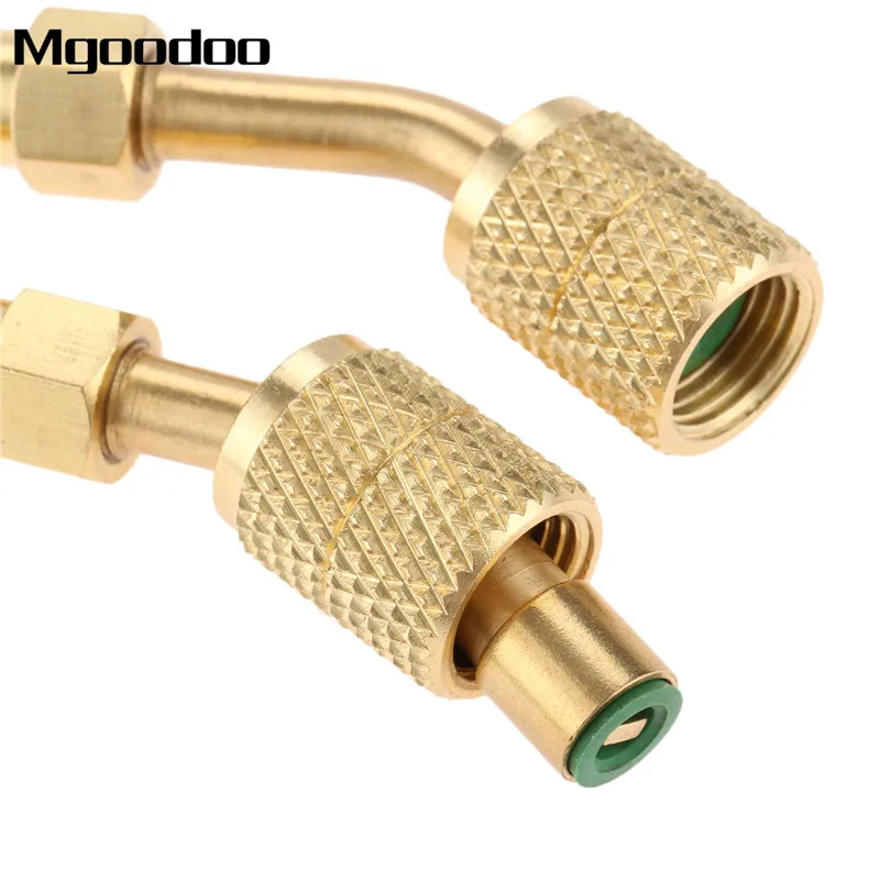 2 шт. R410a адаптер коннектор 1/4 &quotПапа-5/16&quot гнездо SAE поворотный угловой для R410A