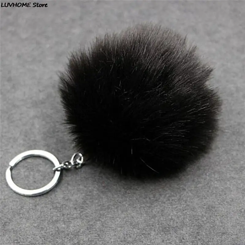 1 шт. серебряная металлическая цепочка для ключей из искусственного кроличьего