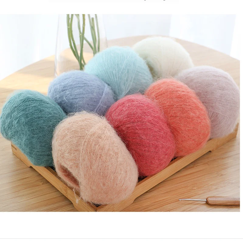 Сверхмягкая пушистая мохеровая пряжа 25 г/шар легкая ручная вязка шерстяная для