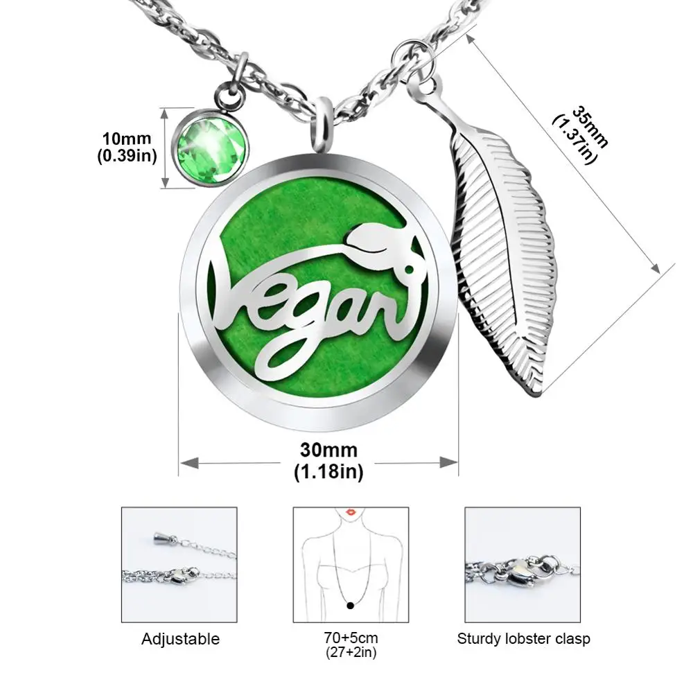 SOITIS 12 видов стилей коробка Арома духи кулон с камнем рождения листовые украшения
