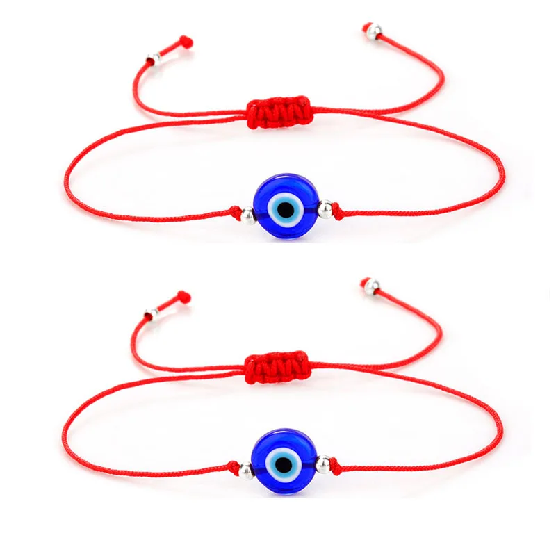 Браслеты ручной работы с Красной веревкой и злыми синими глазами 2 шт. Ojo Turco Kabbalah