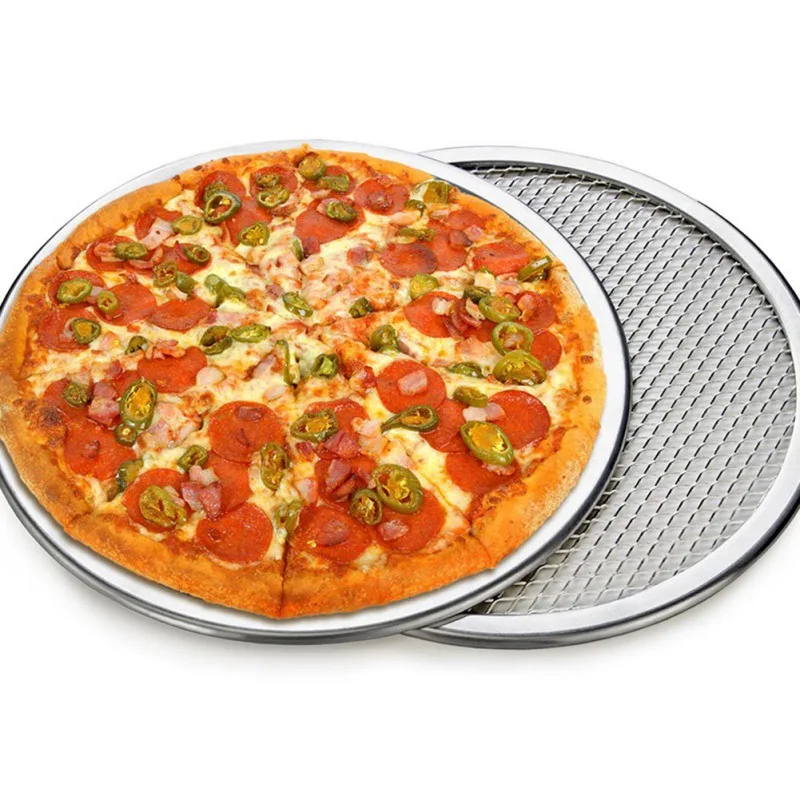 Baking Tray for Round Aluminum Pizza DIY Screen Metal Net Non-stick Mold For Oven | Дом и сад