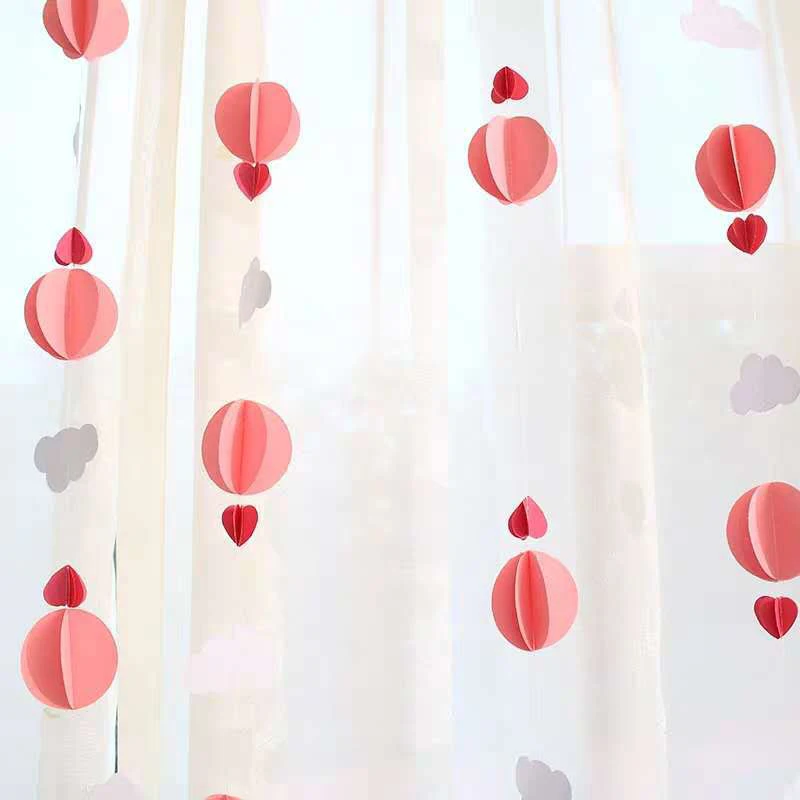 3D воздушный шар облако Бумажная гирлянда с цветами баннер на свадьбу день