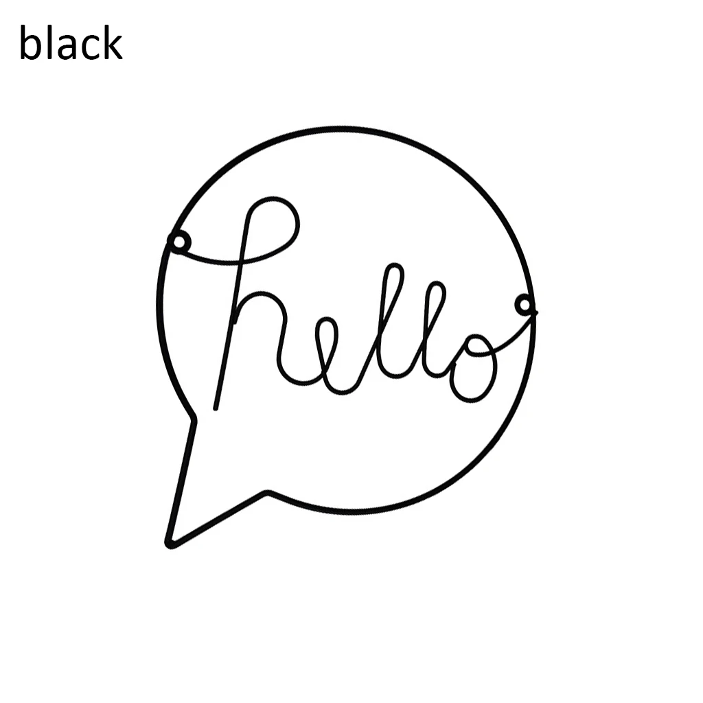 Черный Hello Letters Наклейка на стену для детской комнаты висячие украшения в скандинавском стиле знак коридора Добро Пожаловать Знак стены искусства железные настенные подвесные - Цвет: Черный