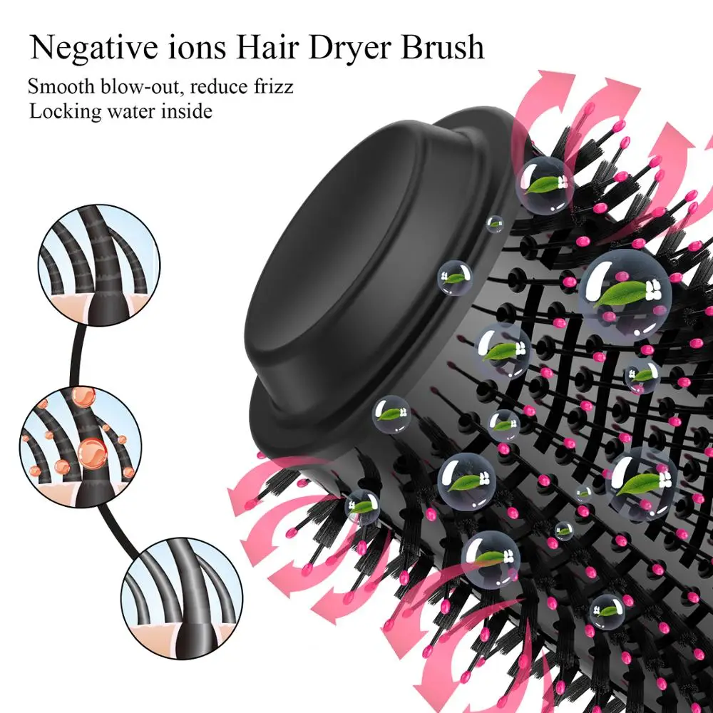 

New One Step Hair Dryer and Volumizer 3 in 1 Hot Air Brush Professional Blow Dryer Comb Curling Iron Hair Straightener Brush