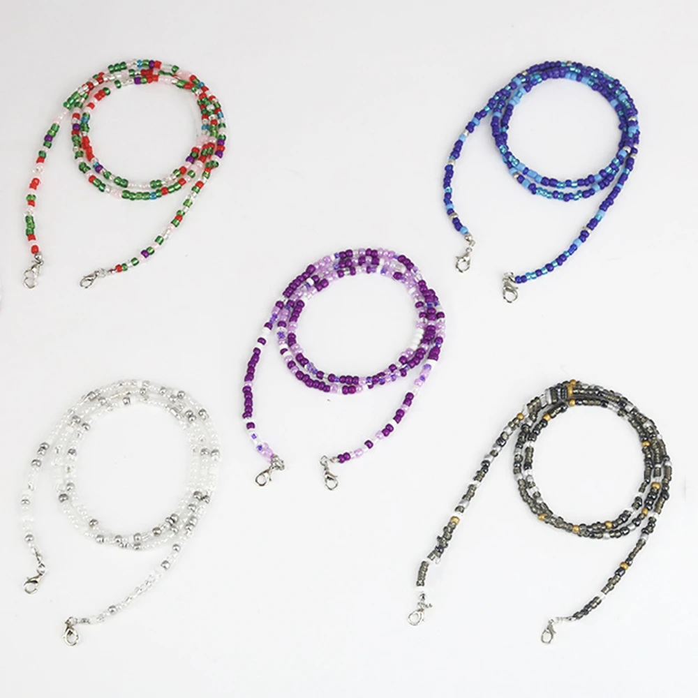 

1 Pc Beaded Mask Lanyard With Clips Eyeglass Neck Chain Strap Beads Mask Holders Eyeglass Accessory For Women