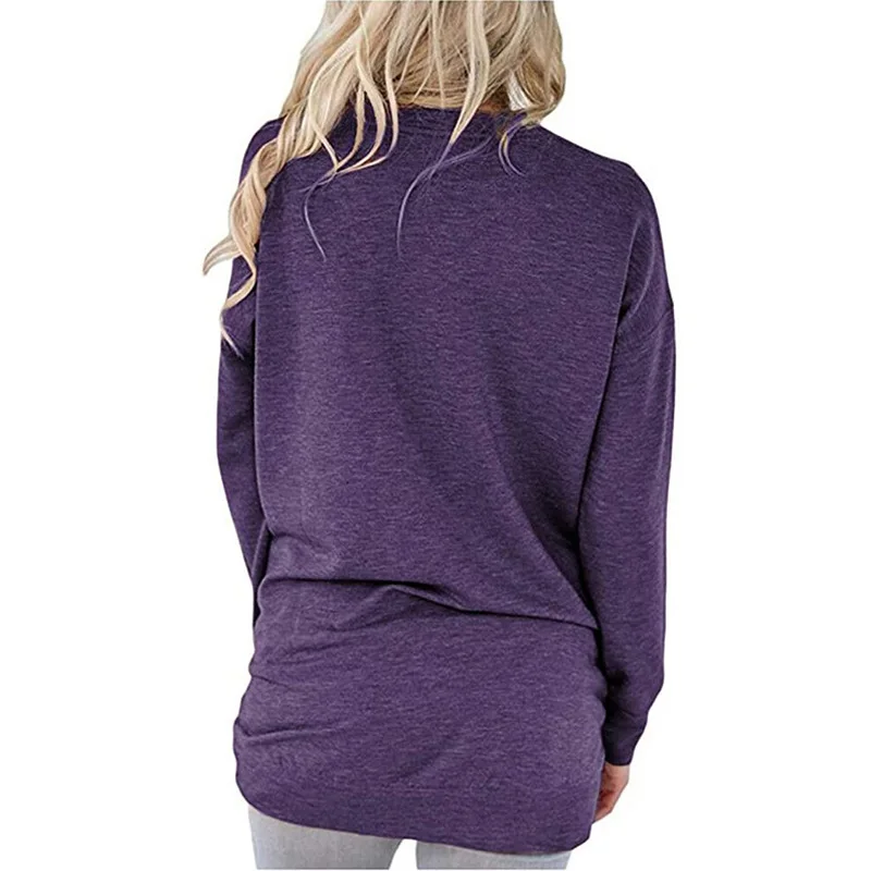 

T Shirt Women Spring Autumn Letter Rainbow Printing Casual Long Sleeve Pocket TShirt Round Neck Top Tee Ropa Muje Vetement Femme