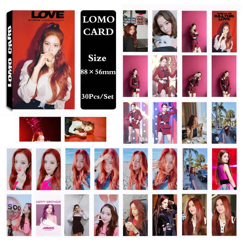 KPOP Черный Розовый альбом Лиза Роза Дженни JISOO самодельная бумажная ЛОМО карта фото карта Плакат Фотокарта вентиляторы