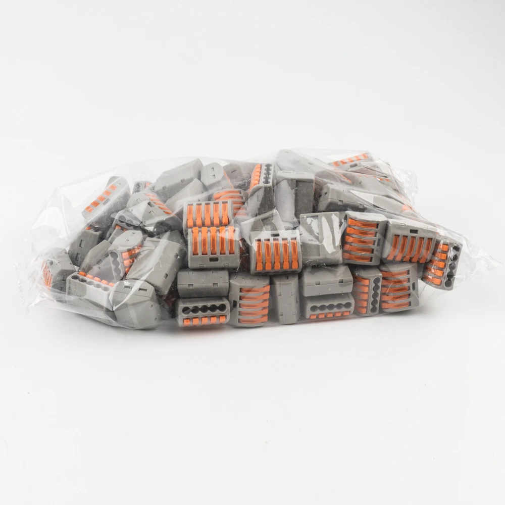 100pcs 5pin mini wire Connectors Universal Compact Wiring Connector push-in Terminal Block PCT-215 | Обустройство дома
