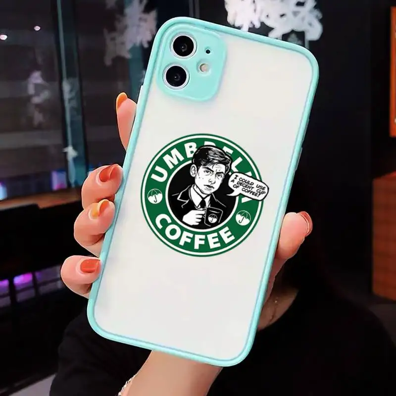 

Umbrella Academy Phone Case For iPhone 12 11 Mini Pro XR XS Max 7 8 Plus X Matte transparent blue Back Cover